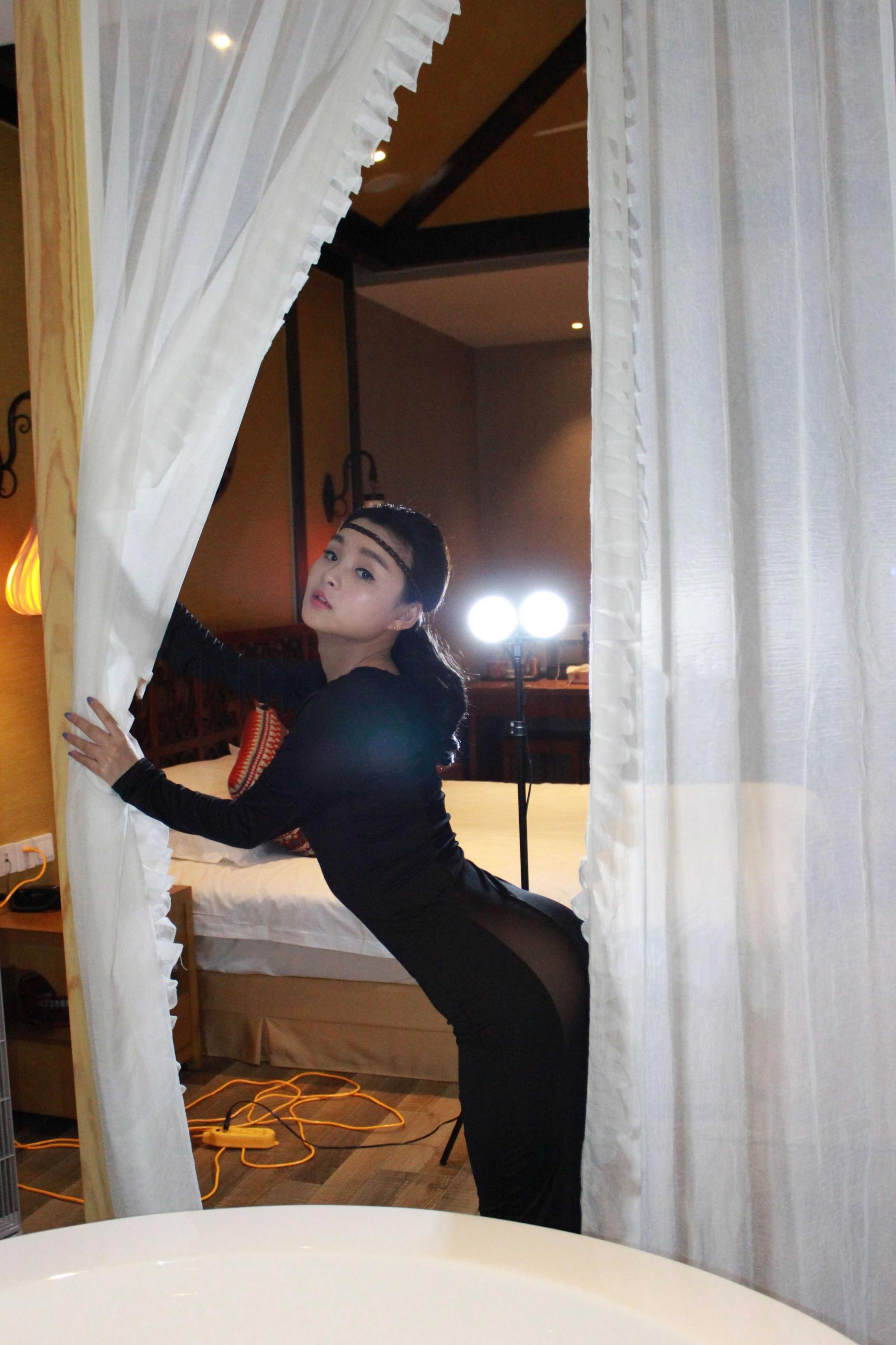 黑衣苗条妹子简直太舒服了