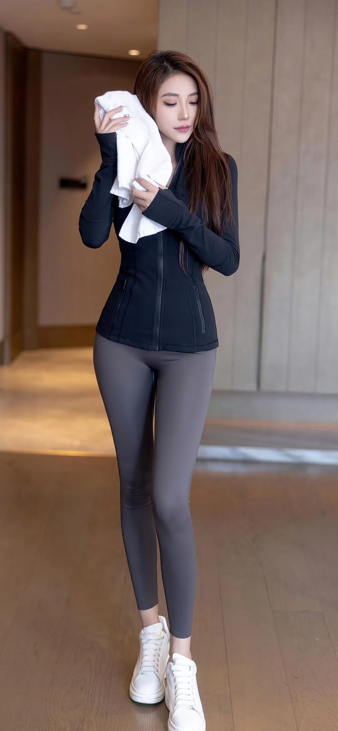 周慕汐性感瑜伽服，诱惑十足