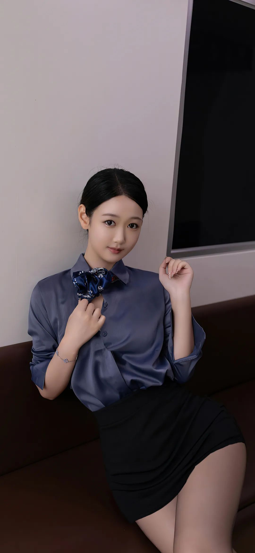 地铁上的唐安琪妖娆万千