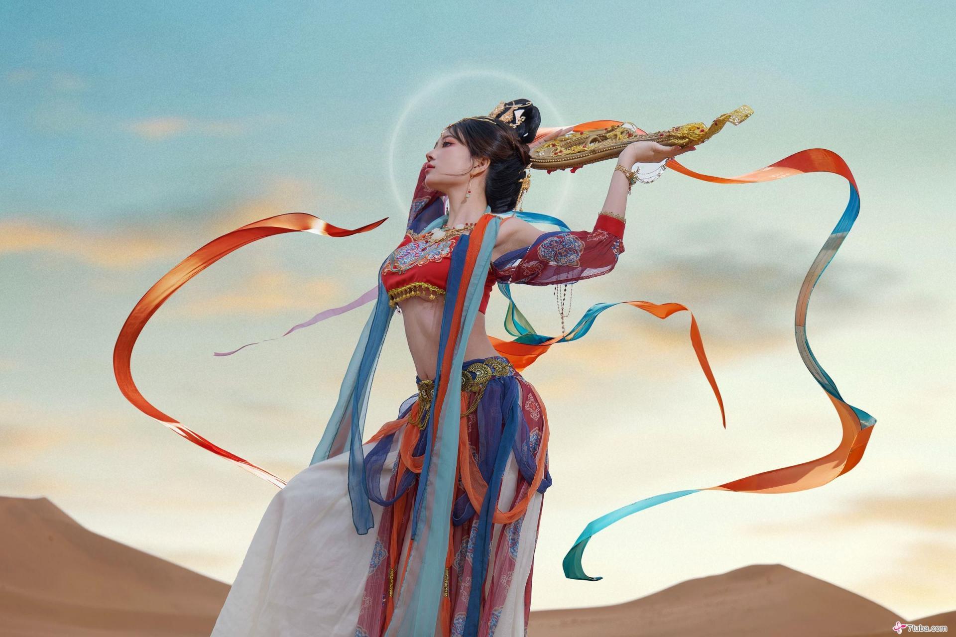 黄版敦煌飞天图