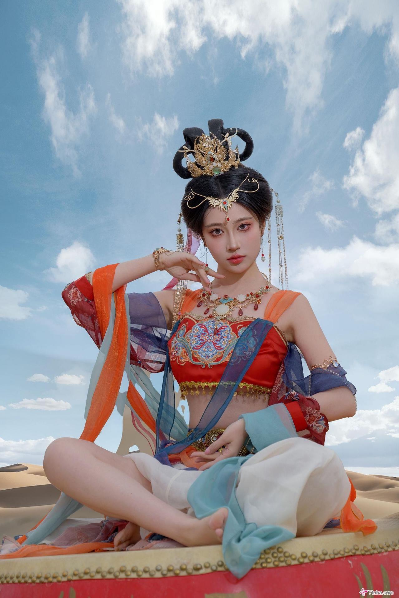 黄版敦煌飞天图