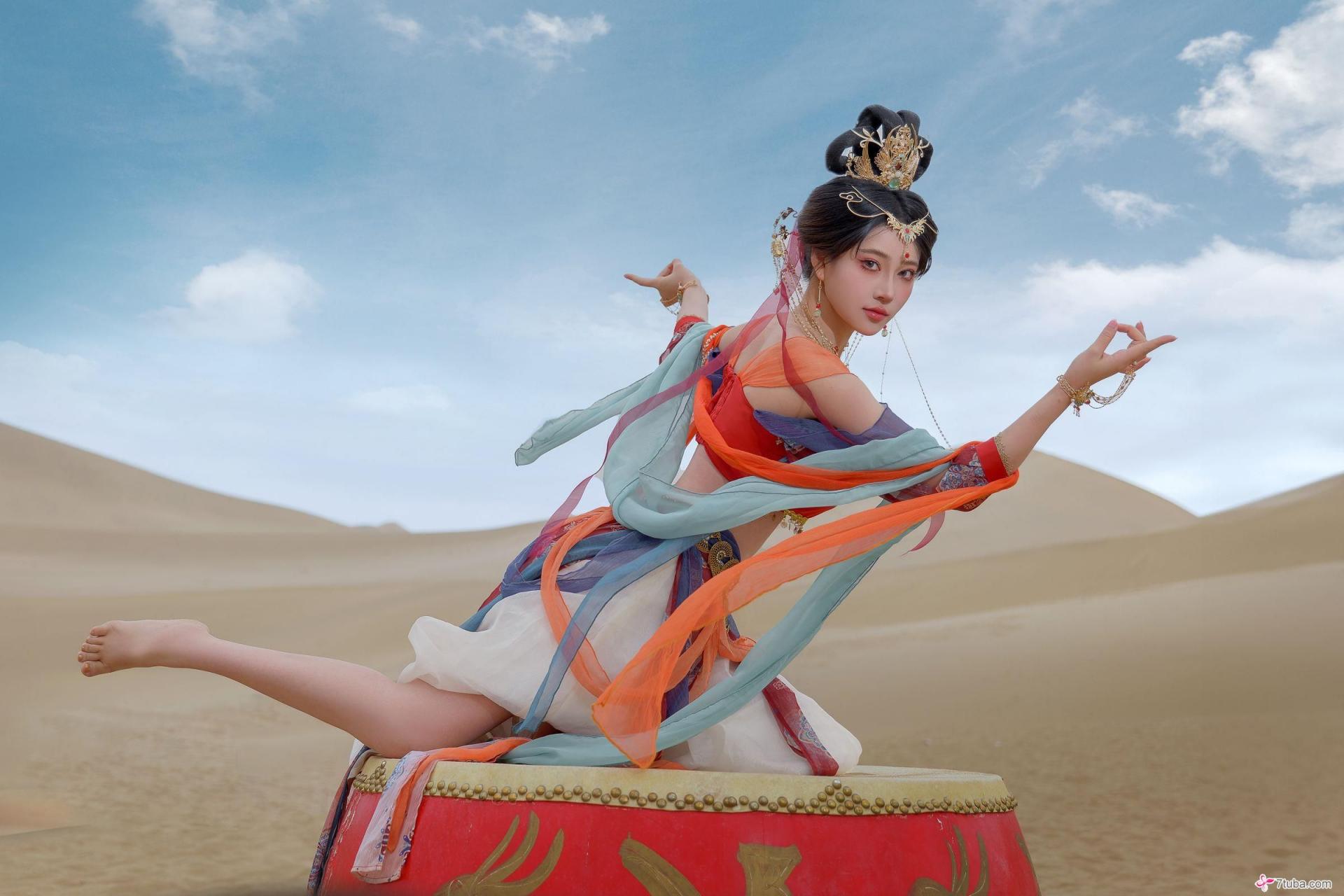 黄版敦煌飞天图