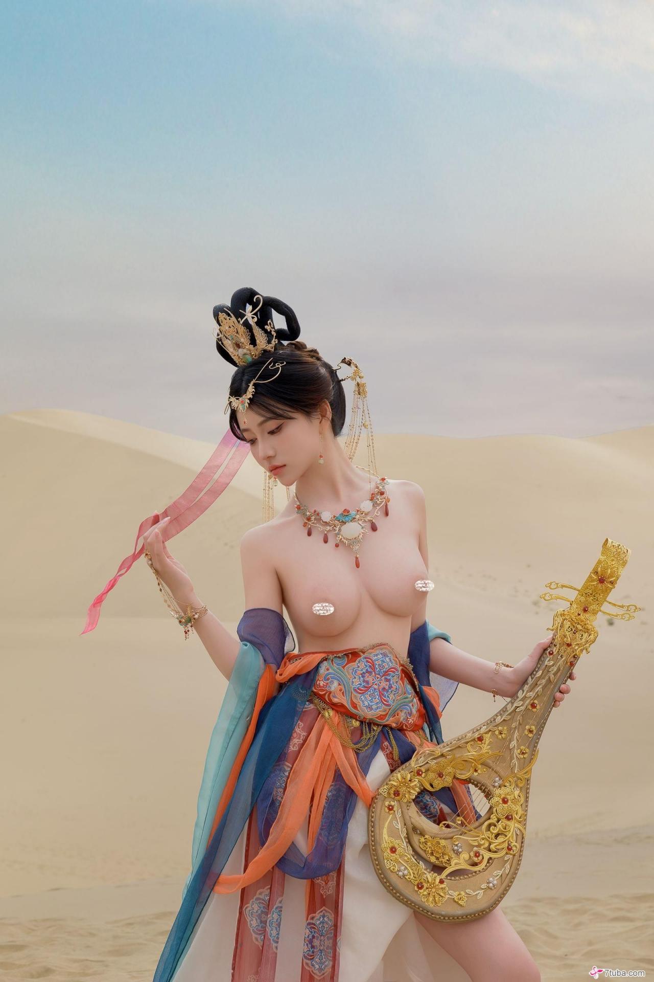 黄版敦煌飞天图