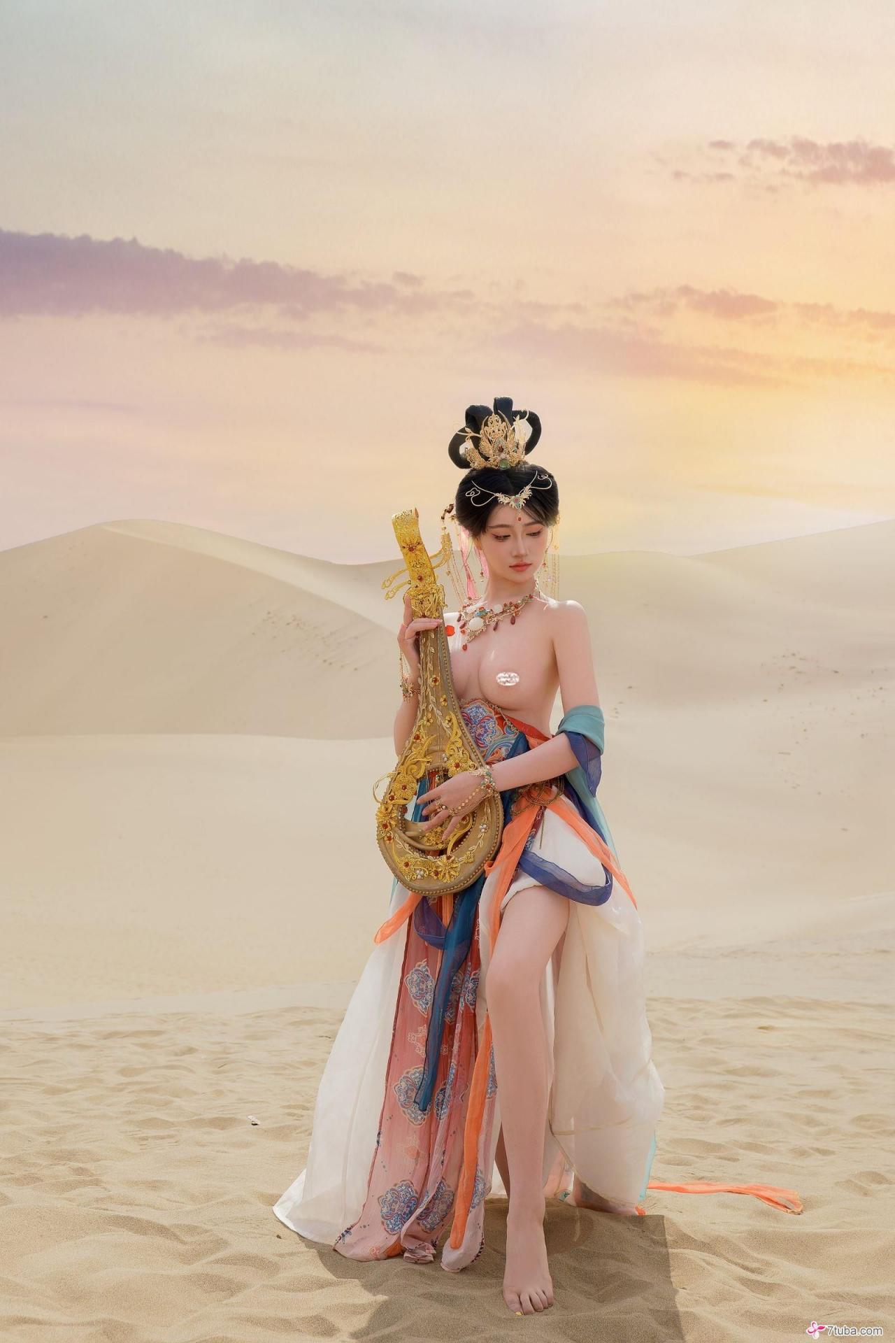 黄版敦煌飞天图