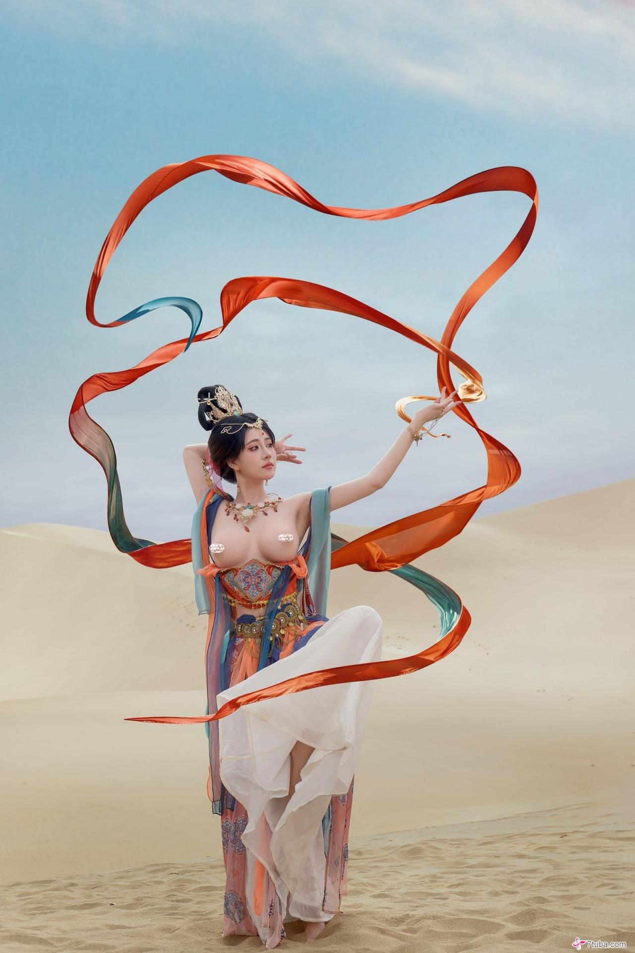 黄版敦煌飞天图