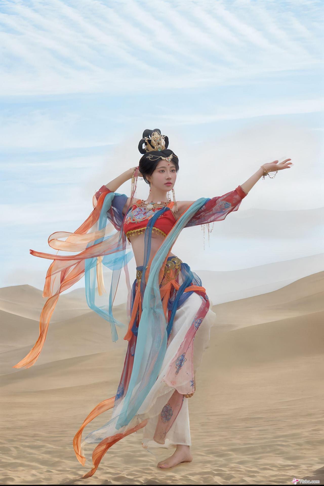 黄版敦煌飞天图