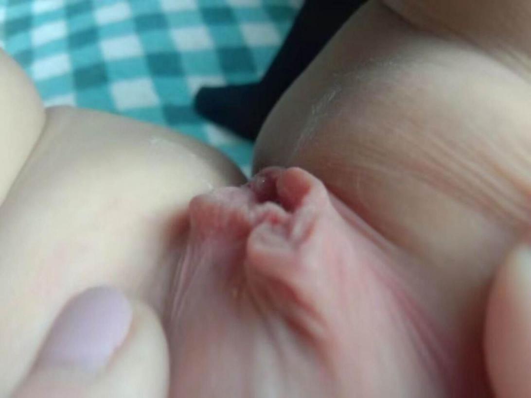 一点寒芒先到，两指掰开玉唇